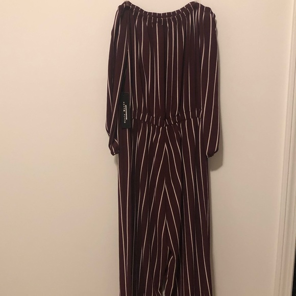 Burgundy Full Length Jumpsuit - Picture 1 of 5